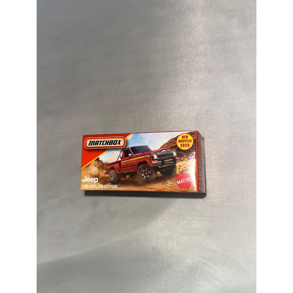 Matchbox 1980 Jeep J10 Stepside Red Power Grabs 34/125 Mattel 2020 New